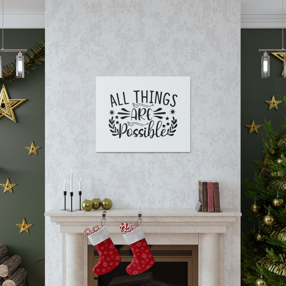 All Things Are Possible Mark 9:23 Christian Wall Art Bible Verse Print Ready to Hang Unframed-Express Your Love Gifts