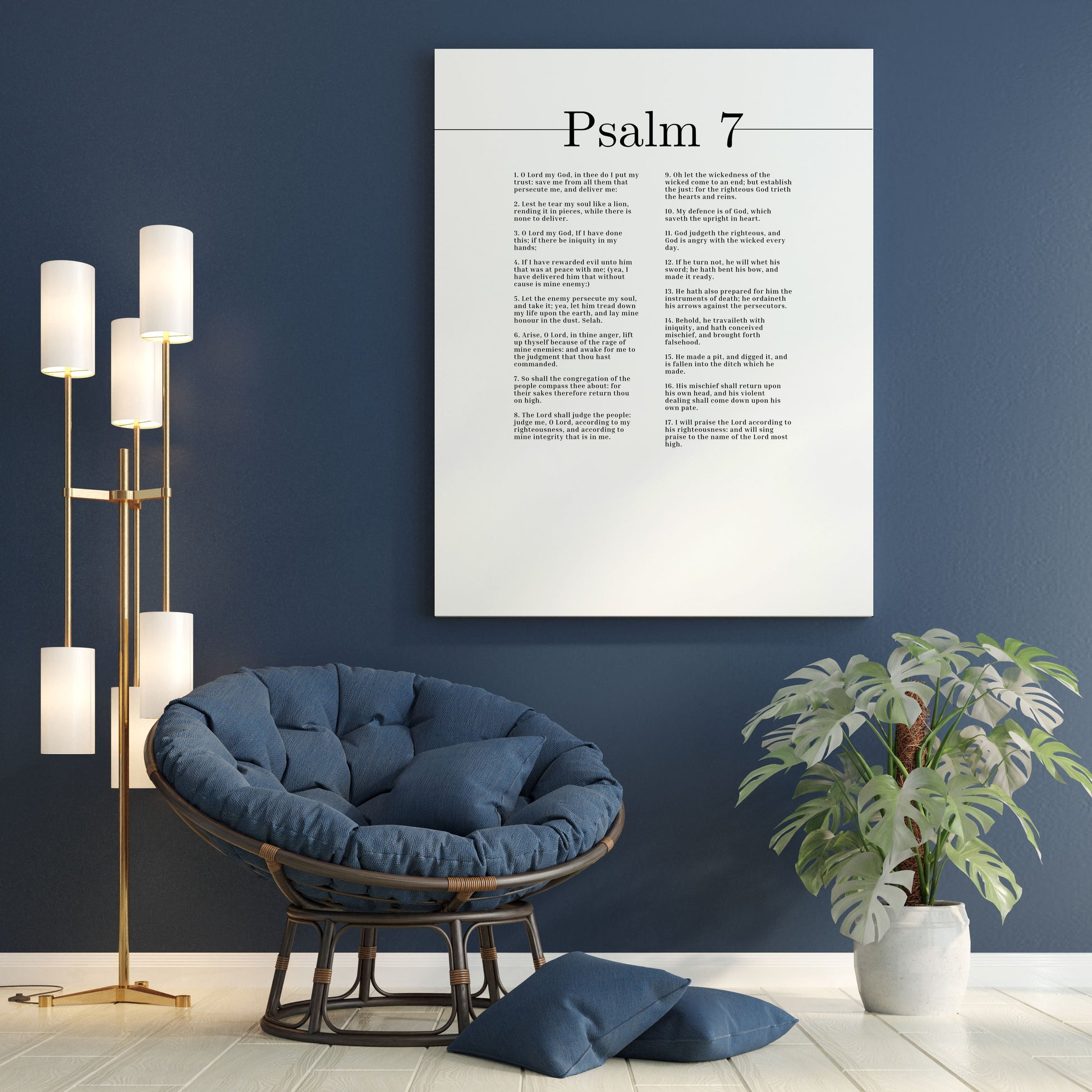 I Will Praise The Lord Psalm 7 Bible Verse Canvas Christian Wall Art Ready to Hang Unframed-Express Your Love Gifts