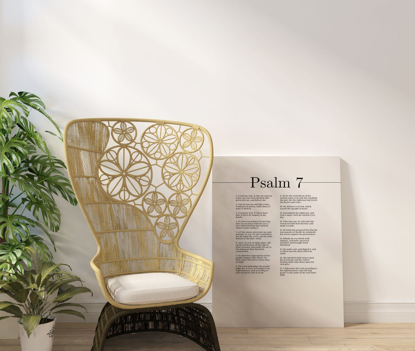 I Will Praise The Lord Psalm 7 Bible Verse Canvas Christian Wall Art Ready to Hang Unframed-Express Your Love Gifts