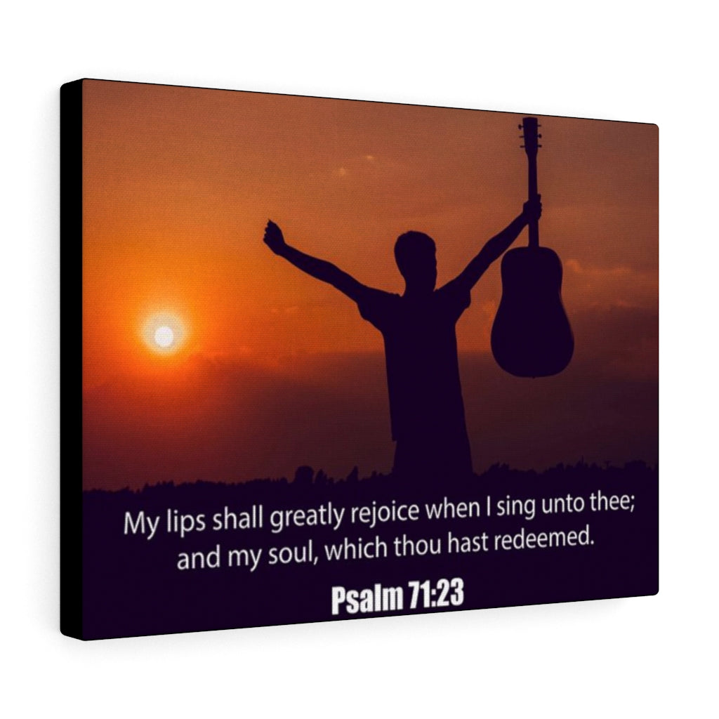 Praise The Lord Psalm 71:23 Bible Verse Canvas Christian Wall Art Ready to Hang Unframed-Express Your Love Gifts