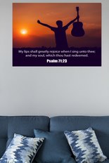 Scripture Walls Praise The Lord Psalm 71:23 Bible Verse Canvas Christian Wall Art Ready to Hang Unframed-Express Your Love Gifts