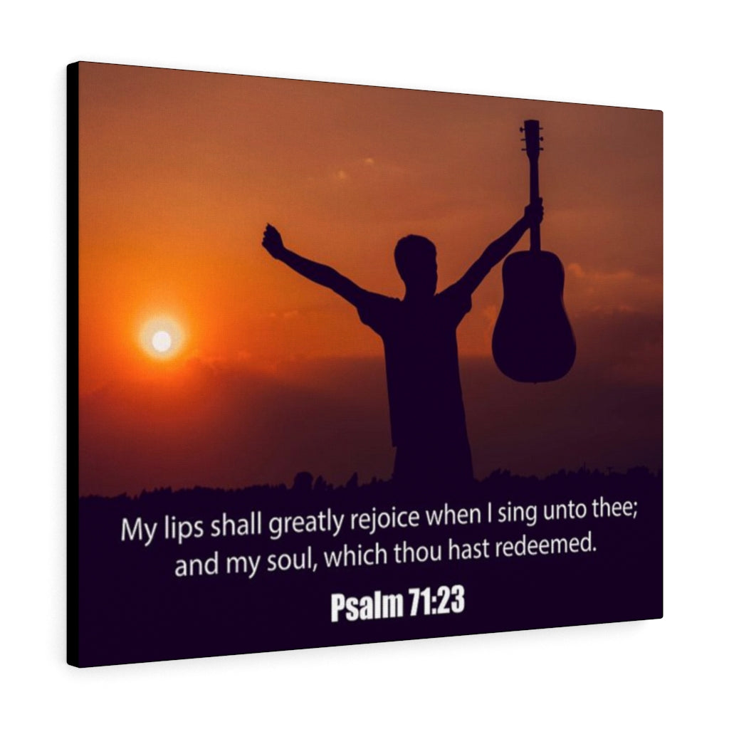 Scripture Walls Praise The Lord Psalm 71:23 Bible Verse Canvas Christian Wall Art Ready to Hang Unframed-Express Your Love Gifts