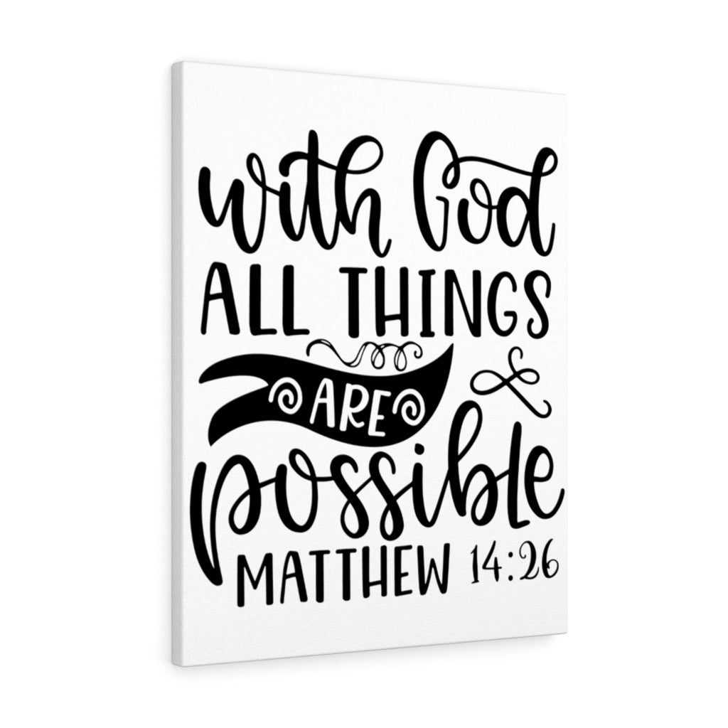 Things Are Possible Matthew 14:26 Bible Verse Canvas Christian Wall Art Ready to Hang Unframed-Express Your Love Gifts