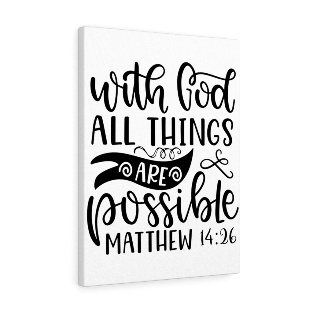 Scripture Walls Things Are Possible Matthew 14:26 Bible Verse Canvas Christian Wall Art Ready to Hang Unframed-Express Your Love Gifts