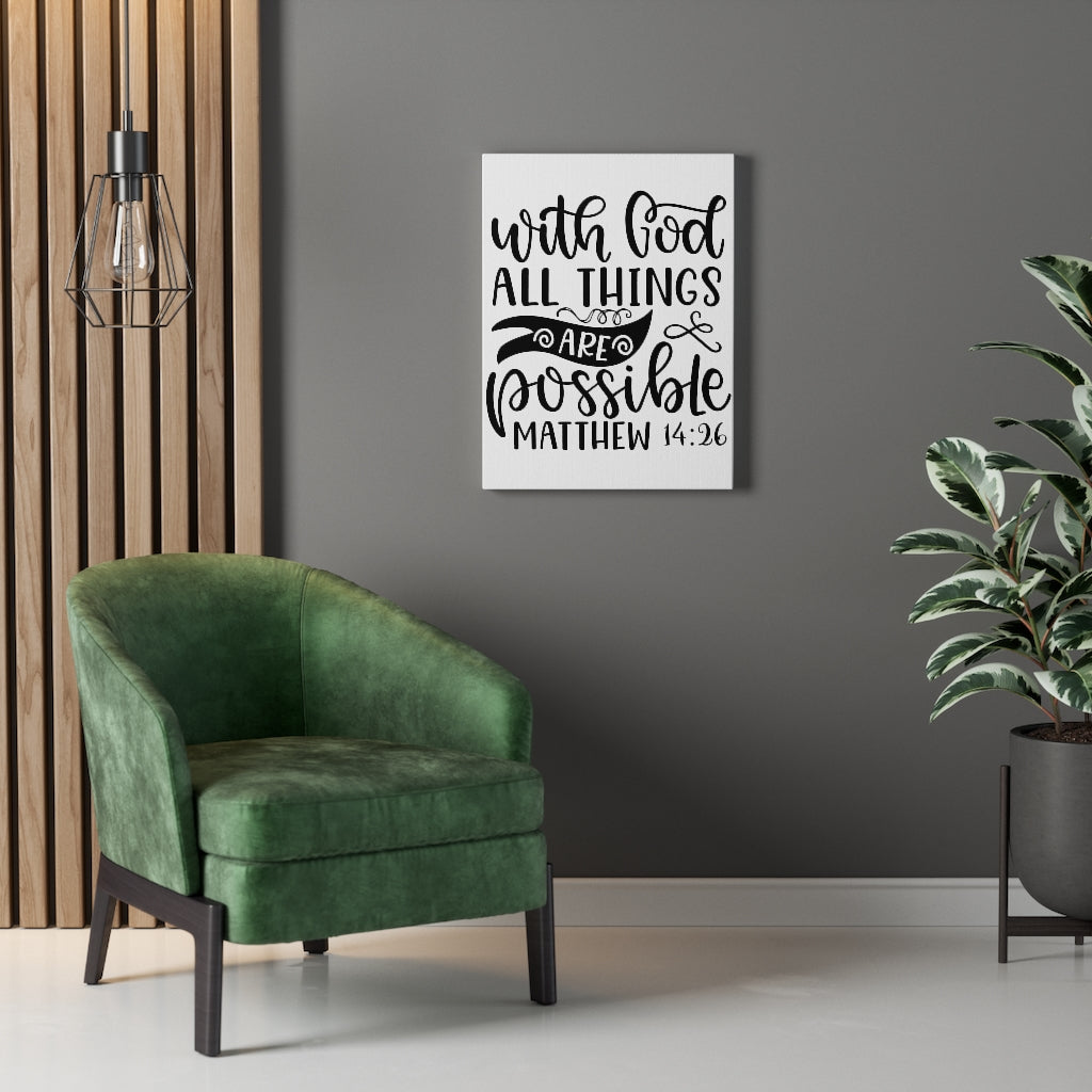 Scripture Walls Things Are Possible Matthew 14:26 Bible Verse Canvas Christian Wall Art Ready to Hang Unframed-Express Your Love Gifts