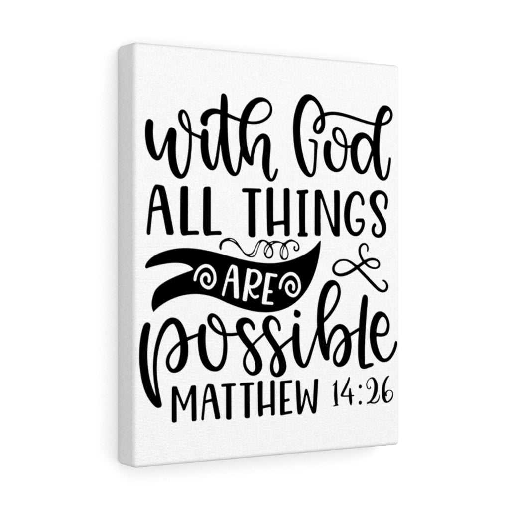 Scripture Walls Things Are Possible Matthew 14:26 Bible Verse Canvas Christian Wall Art Ready to Hang Unframed-Express Your Love Gifts