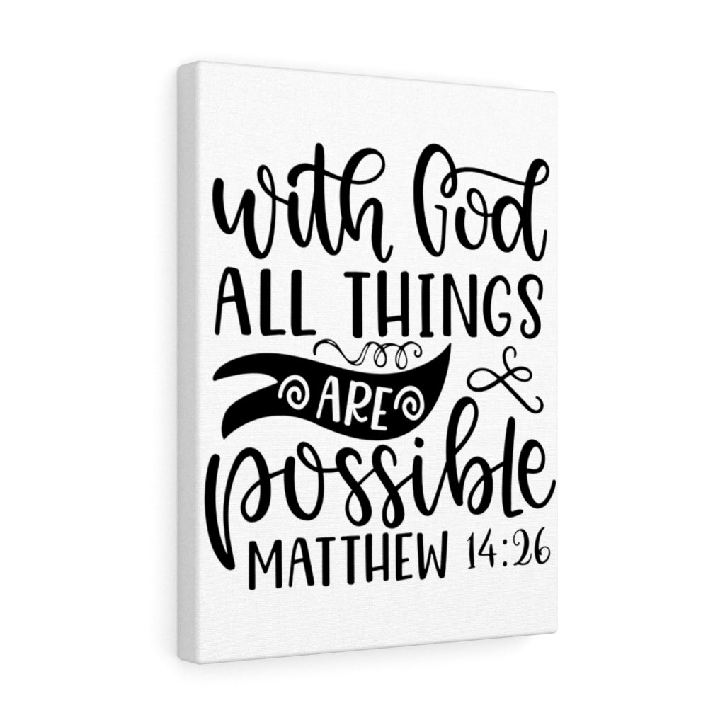 Scripture Walls Things Are Possible Matthew 14:26 Bible Verse Canvas Christian Wall Art Ready to Hang Unframed-Express Your Love Gifts