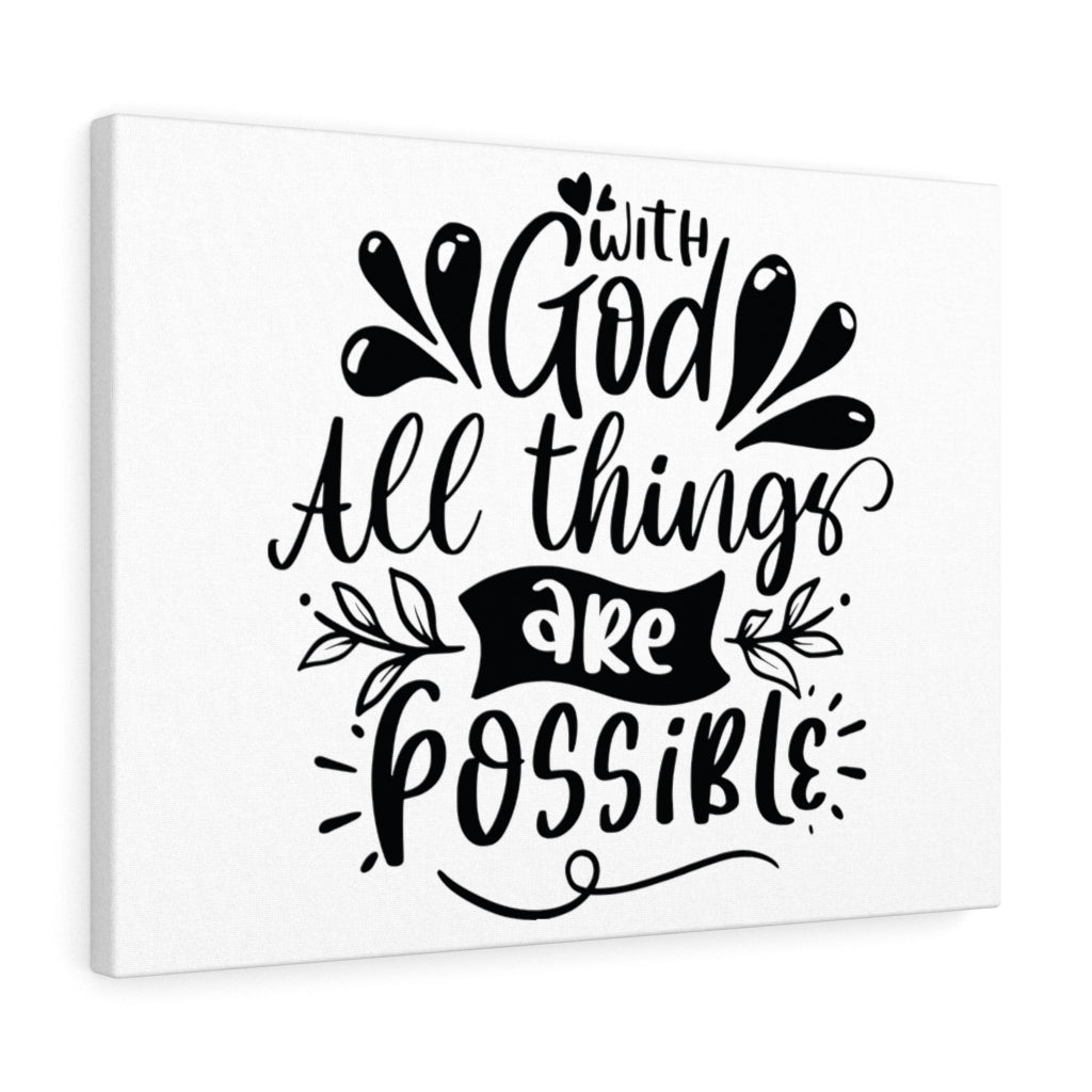 Scripture Walls With God All Things Are Possible Bible Verse Canvas Christian Wall Art Ready to Hang Unframed-Express Your Love Gifts