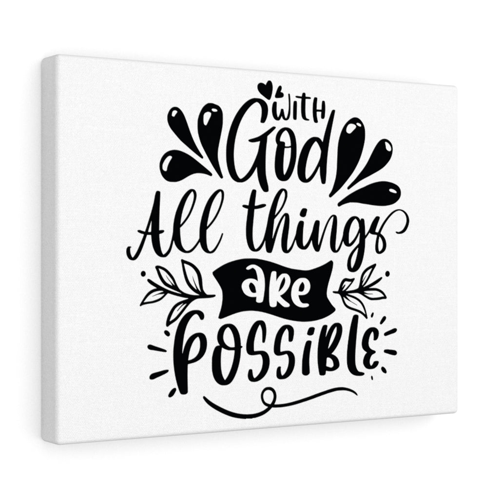 Scripture Walls With God All Things Are Possible Bible Verse Canvas Christian Wall Art Ready to Hang Unframed-Express Your Love Gifts